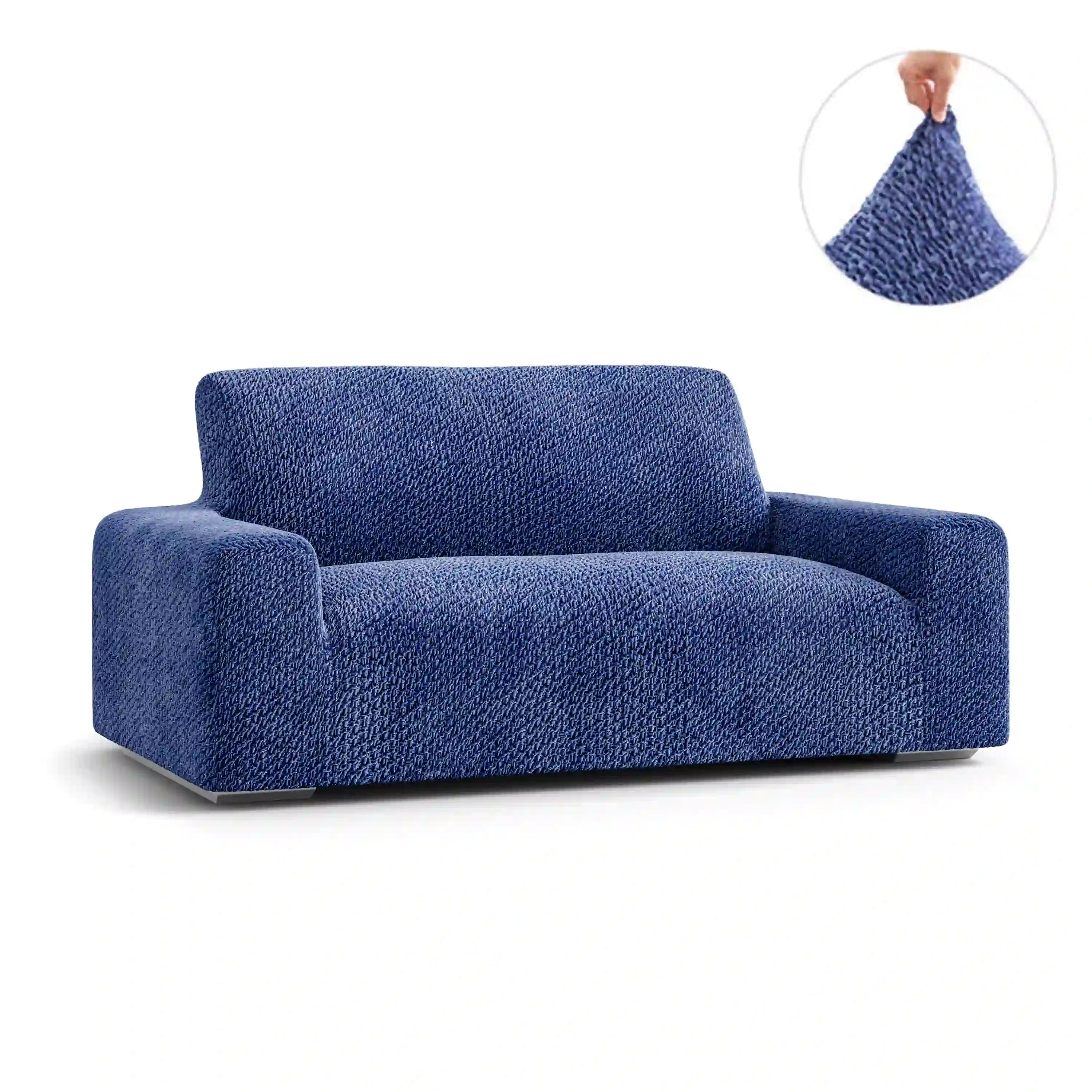 2 Seater Sofa Cover - Blue, Velvet Collection